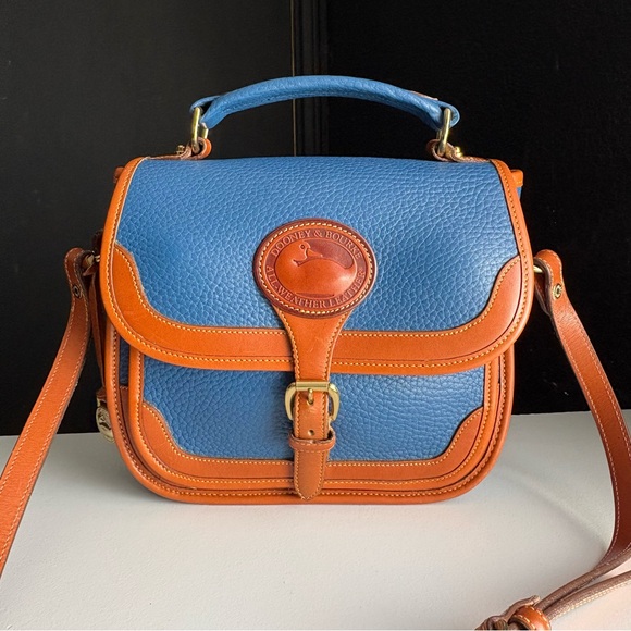 Dooney & Bourke Handbags - Dooney and Bourke awl French Blue Leather Surrey Messenger Carrier Crossbody Bag